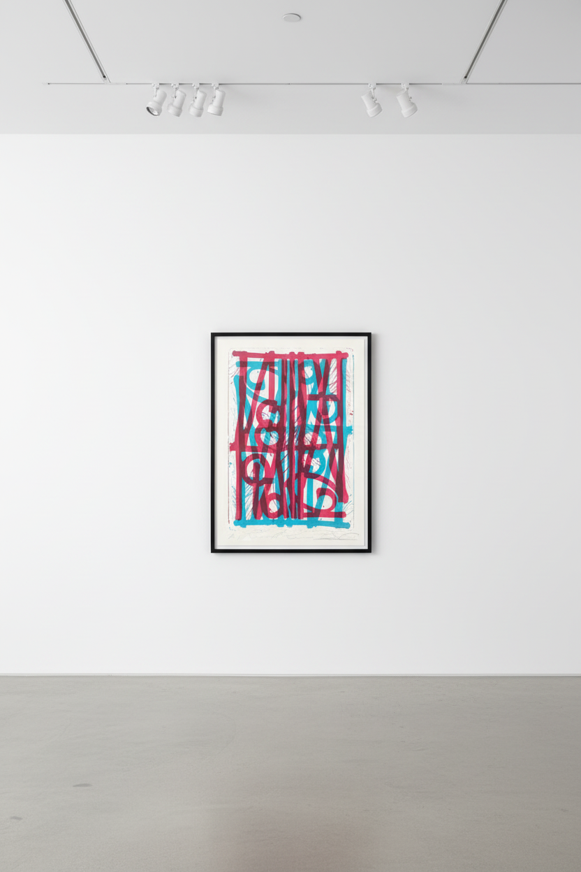 Retna - Ludovica & Ludovico (blue and pink), Lithograph on Rives paper