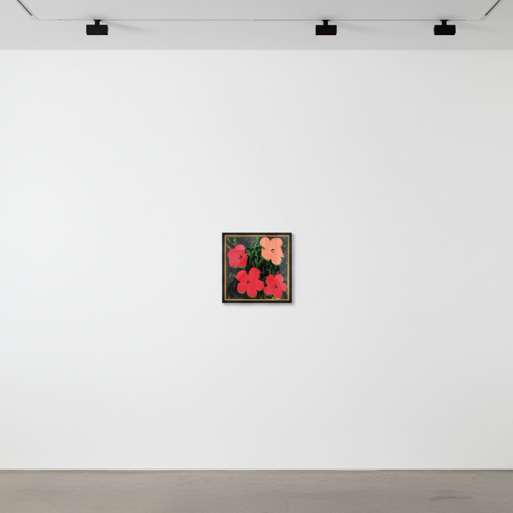 Richard Pettibone - Warhol Flowers 1964 (Pink), 1970, Silkscreen and oil/acrylic on canvas in artist´s frame