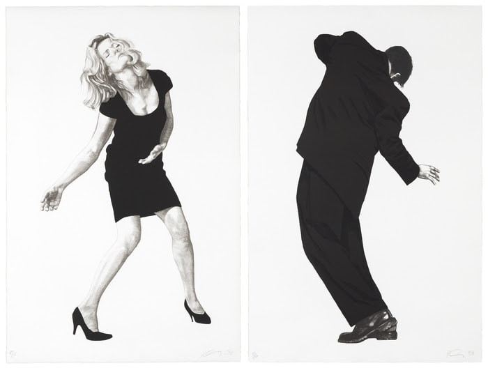 Robert Longo - Barbara & Raphael, from Men In The Cities, 1998, Set of 2 screen prints