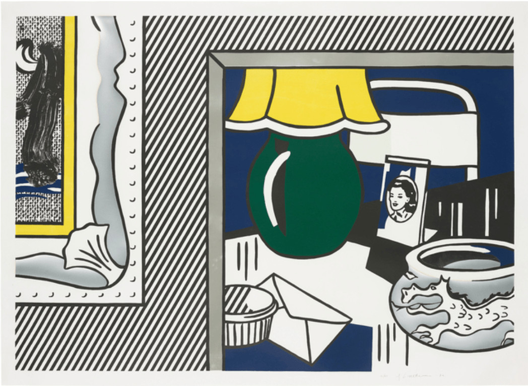 Roy Lichtenstein - Two Paintings: Green Lamp, 1984, Woodcut, lithograph, screenprint and collage in colours, on Arches 88 ...