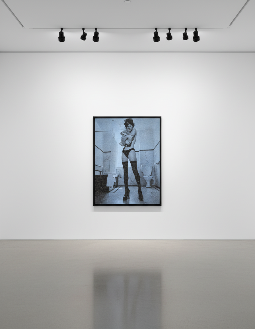 Russell Young - Kate Moss Superstar in Luna Blue, 2015, Acrylic paint, enamel and diamond dust screen print on linen