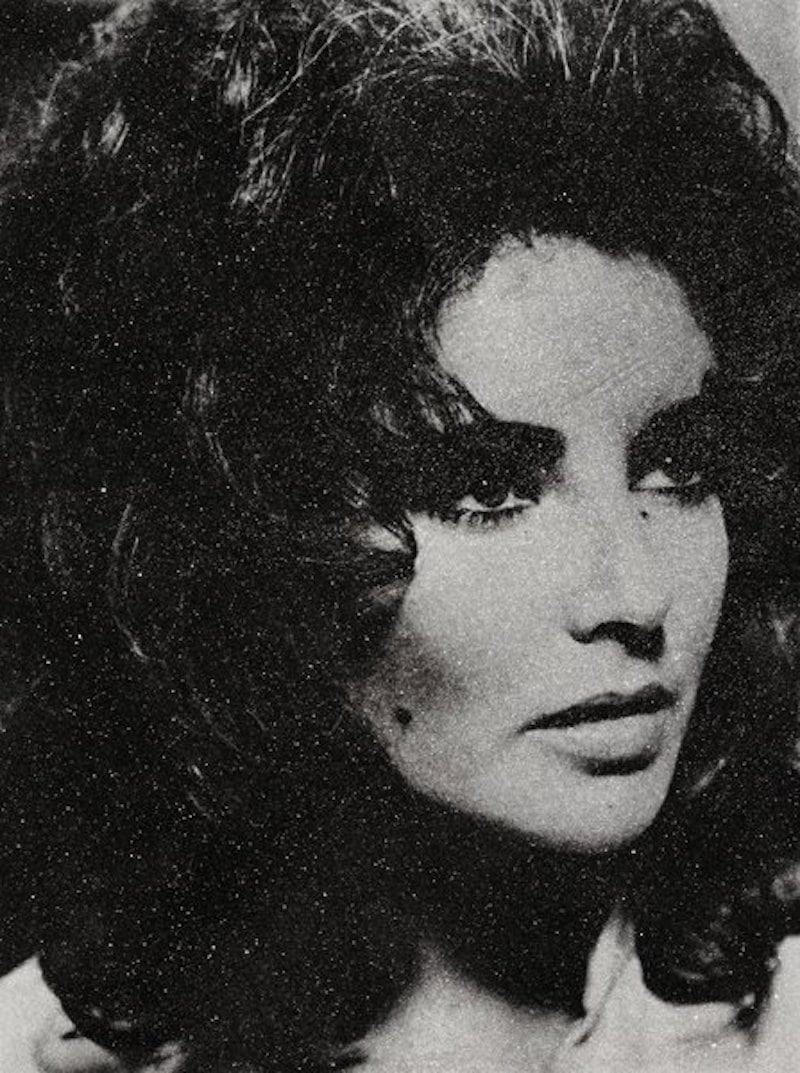 Russell Young - Liz Taylor, 2013, Acrylic paint, enamel screen print and diamond dust on linen