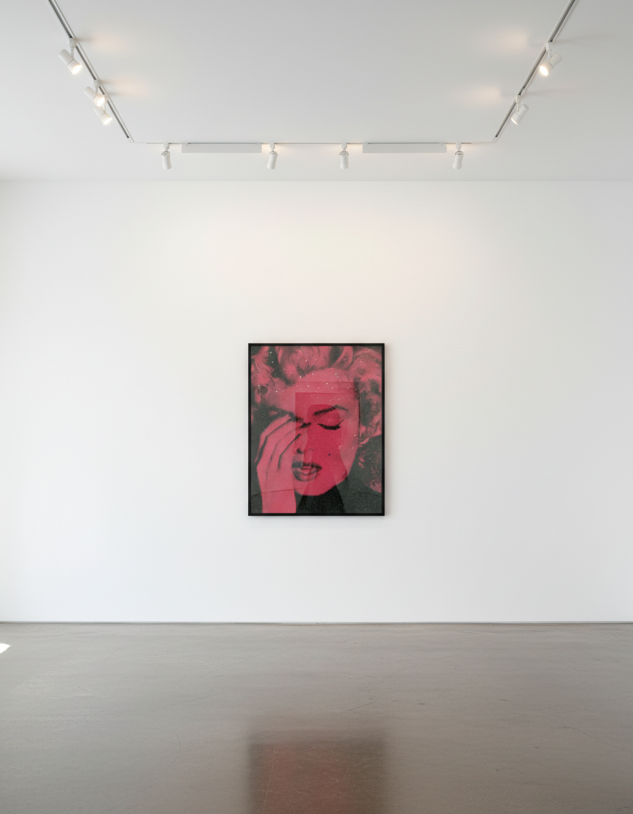 Russell Young - Marilyn Crying French Rose, 2019, Hand-pulled acrylic and enamel screen print on linen with diamond dust i...