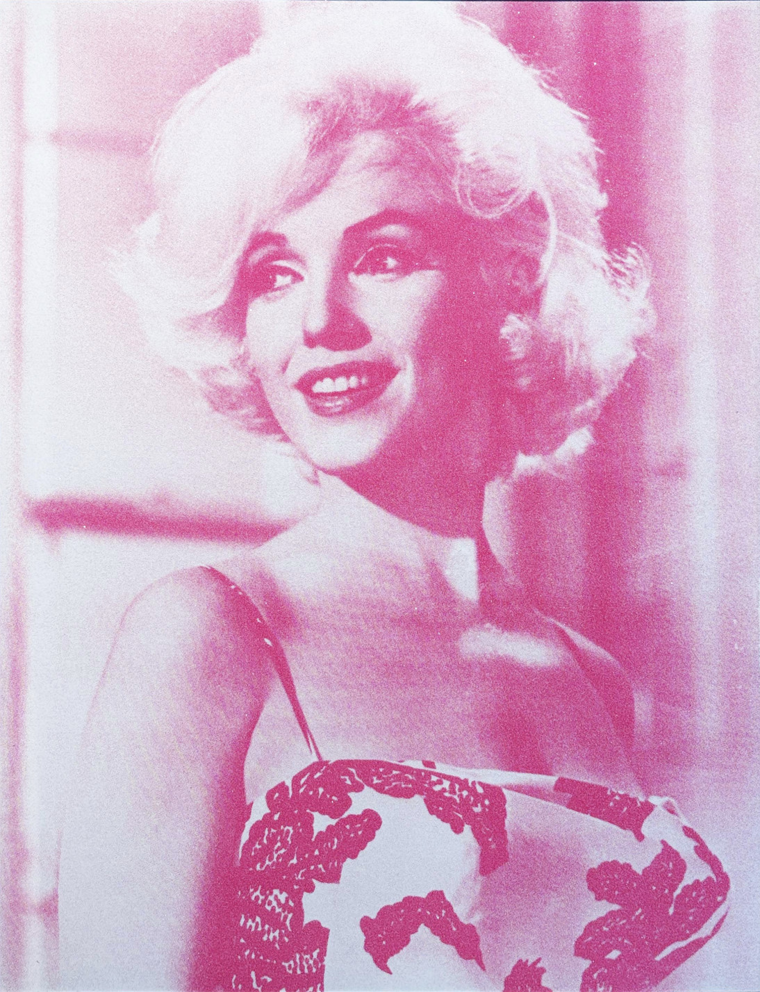 Russell Young - Marilyn Desire (White + Suicide Pink), 2010, Acrylic paint, enamel and diamond dust screen print on linen