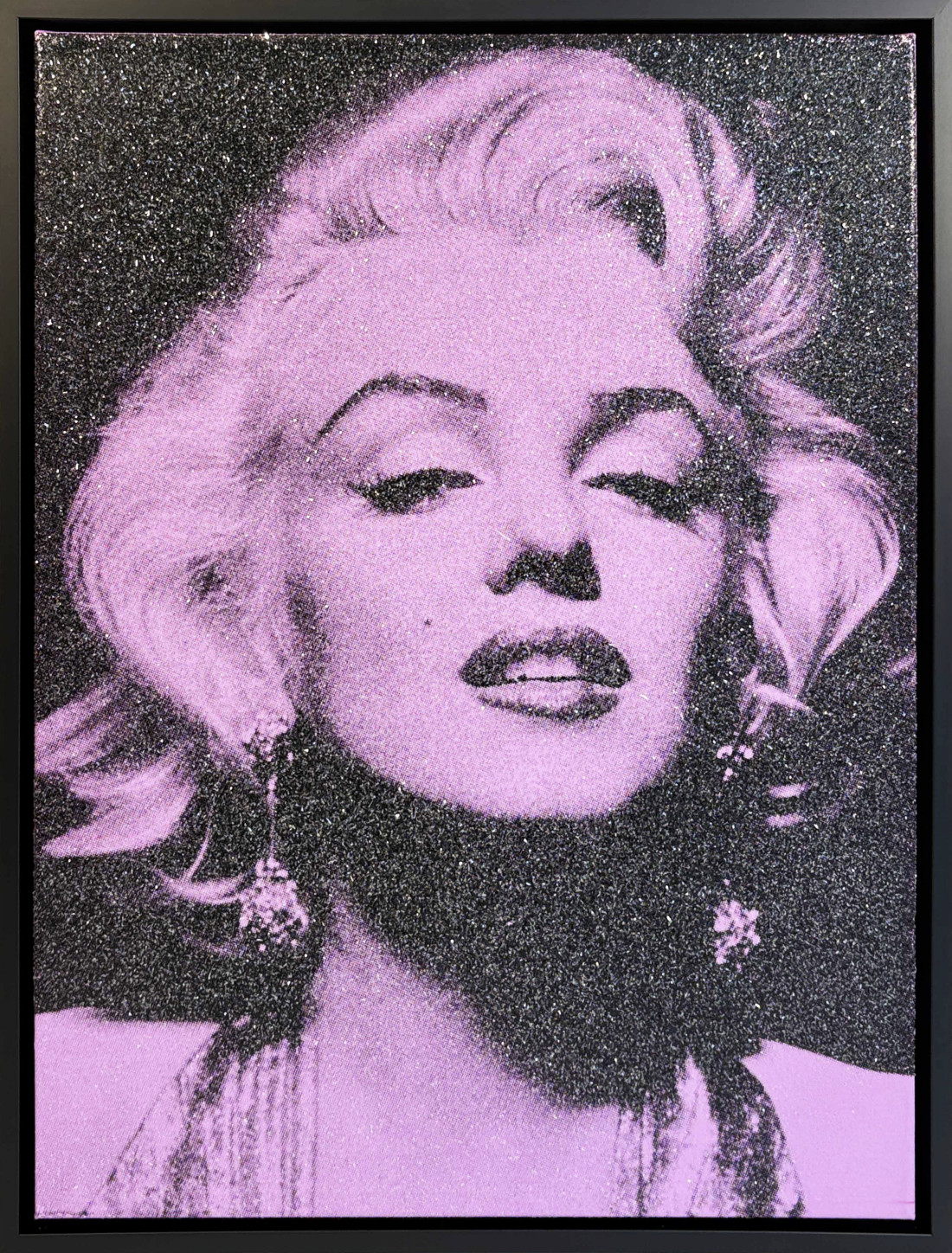 Russell Young - Marilyn Portrait California (Beverly Lavender + Black), 2014, Enamel and diamond dust screenprint on linen