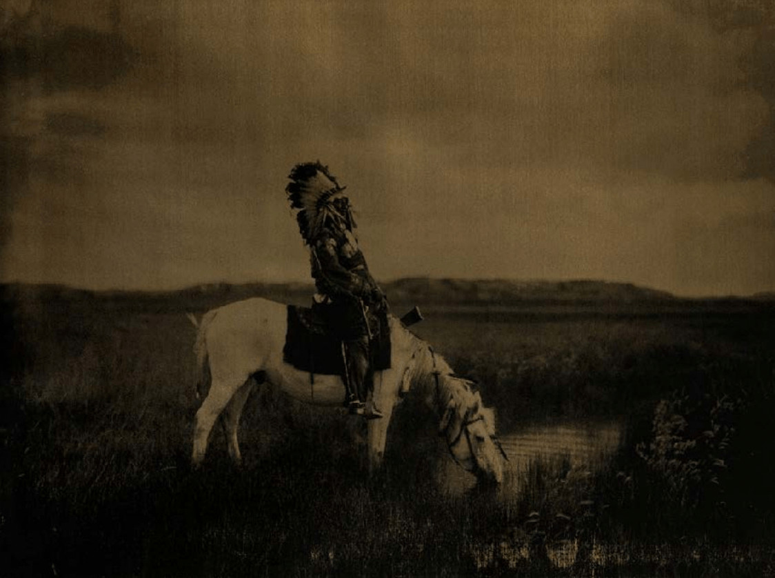Russell Young - Oasis in the Badlands Cheyenne Chief, 2018, Acrylic, iron, pacific seawater and rain, hand-pulled enamel s...