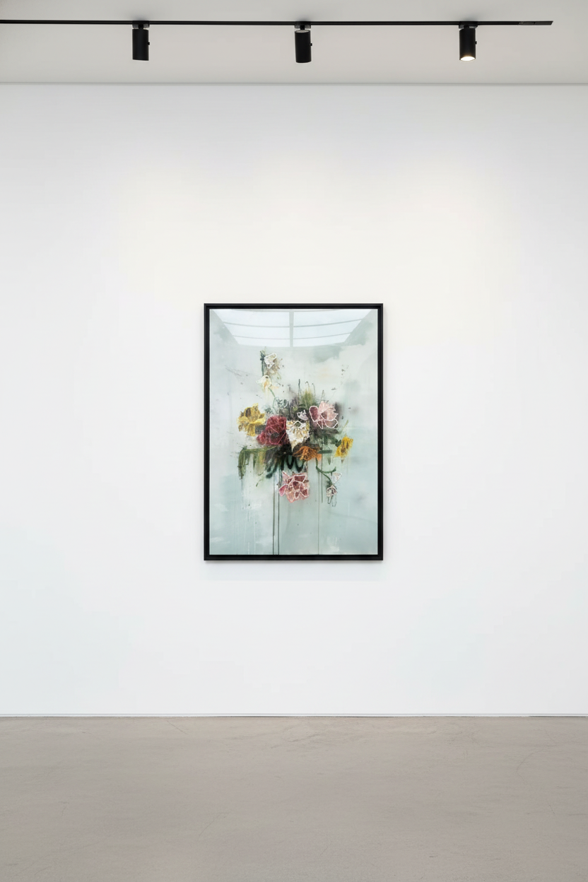 Sage Barnes - Bloom II, 2025, Acrylic, spray paint, pastel and resin on canvas wrapped panel