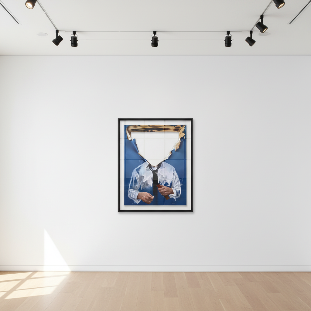 Sage Barnes - Burnt Out (Hand Finished Print), 2021, Hand burnt canvas print on wood stretcher bars