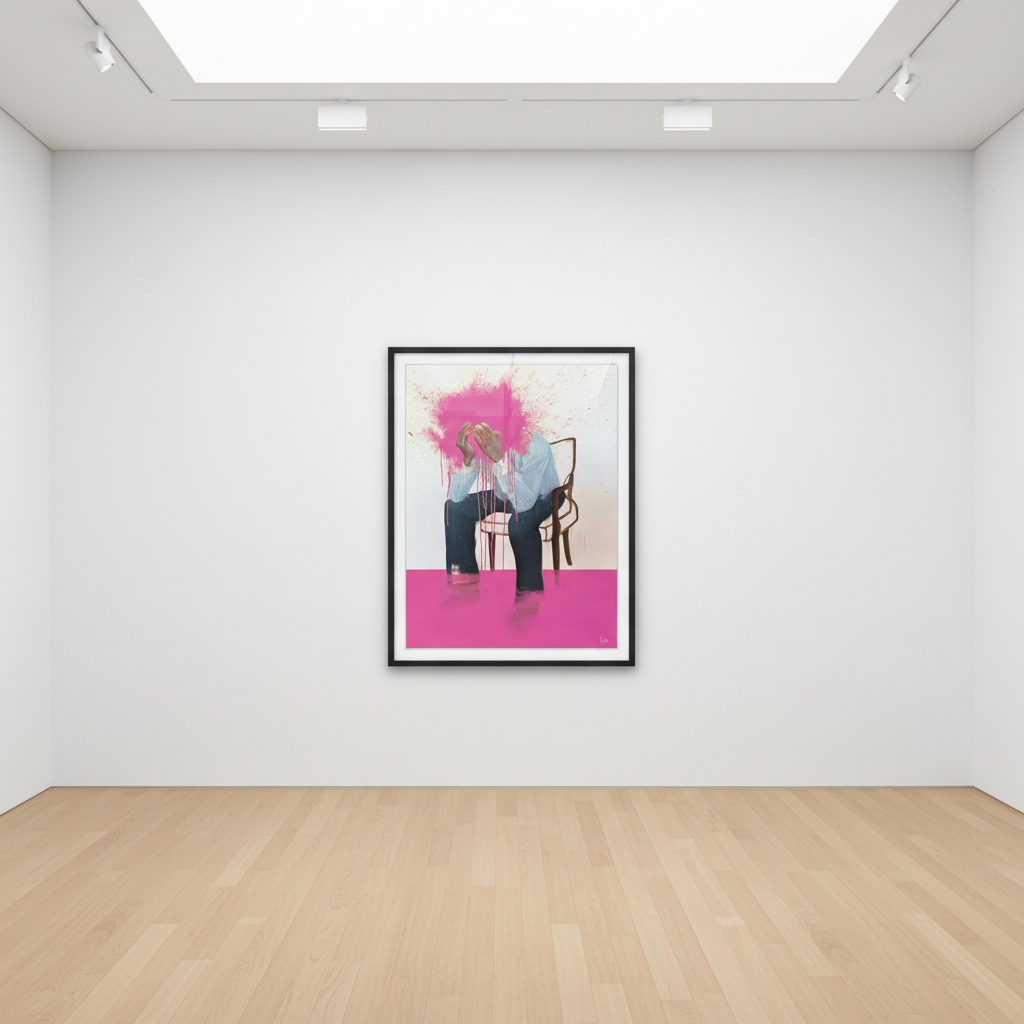 Sage Barnes - Consumed (Pink), 2022, Giclee print with silkscreen printed colors, hand finished with acrylic paint on muse...