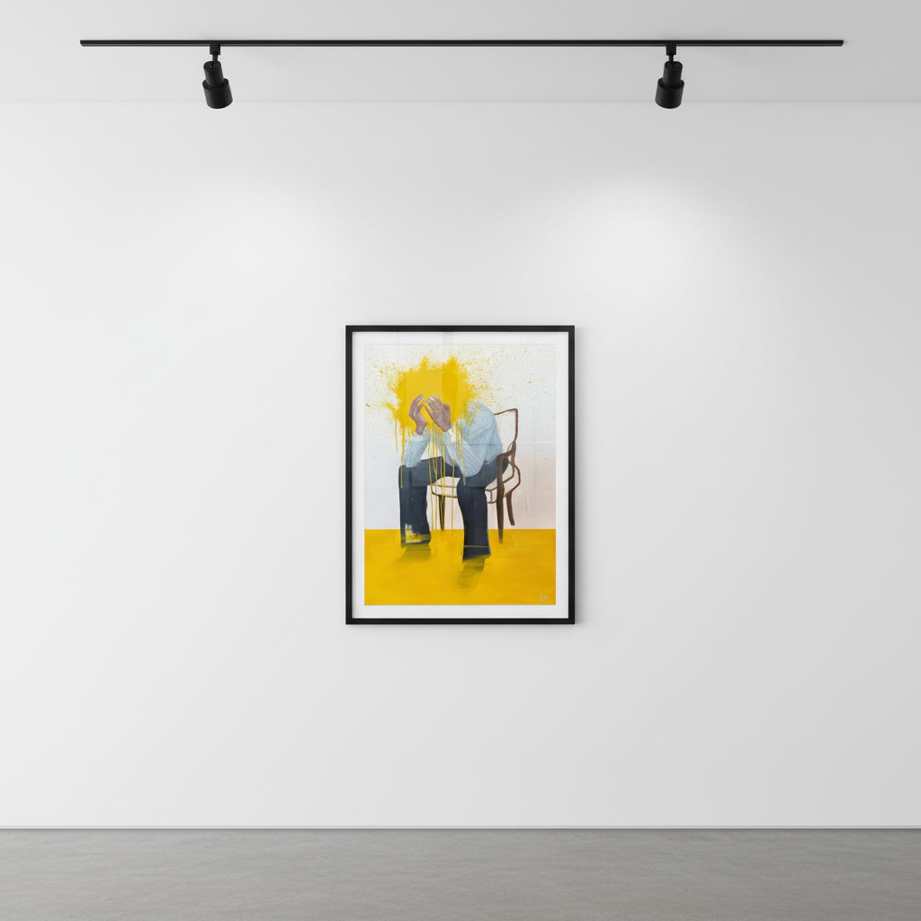 Sage Barnes - Consumed (Yellow), 2022, Giclee print with silkscreen printed colors, hand finished with acrylic paint on mu...