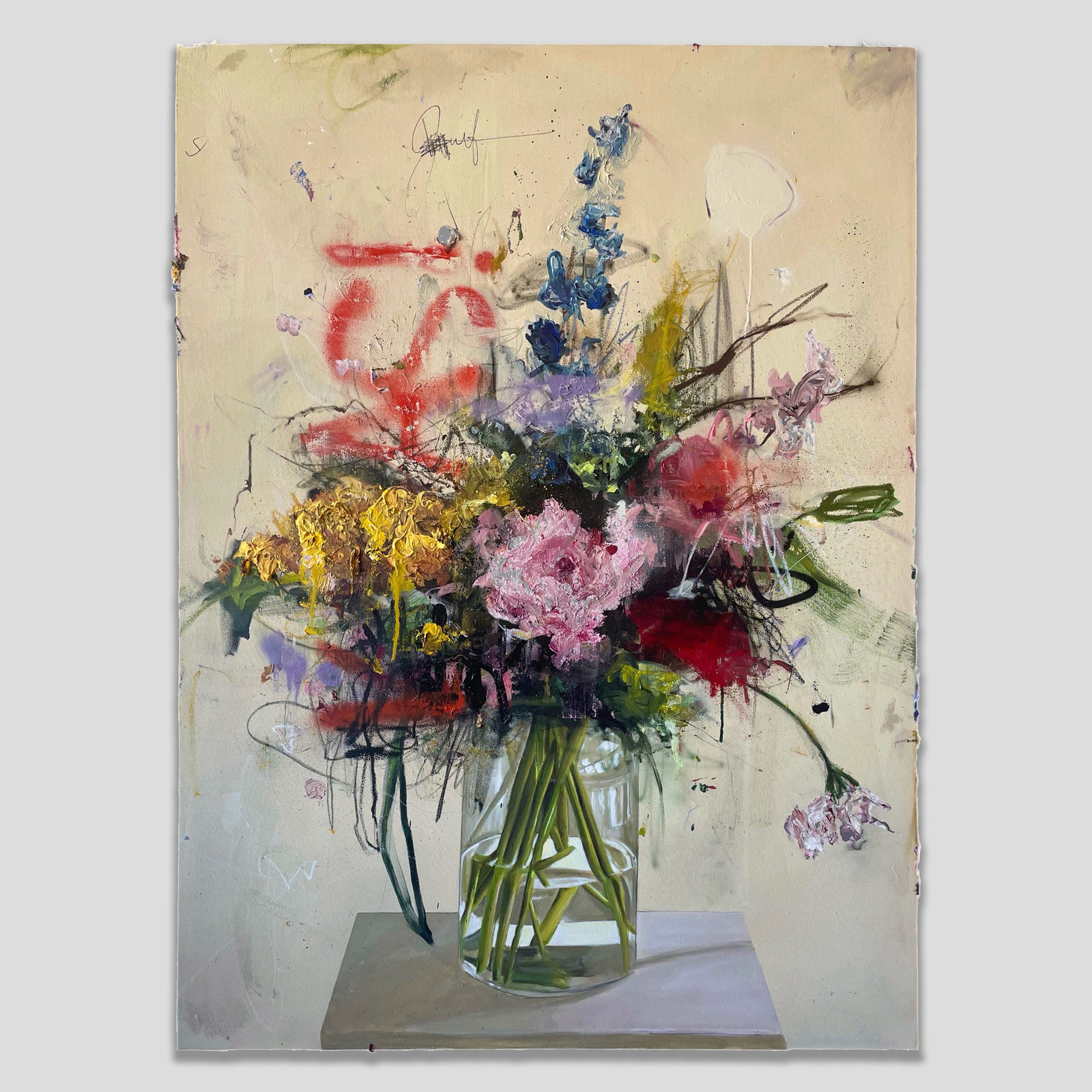 Sage Barnes - Floral Original #1, 2022, Acrylic and aerosol on canvas