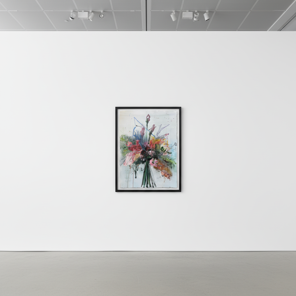 Sage Barnes - Floral Study 3, 2022, Acrylic on 600 lb watercolor paper, deckled edges