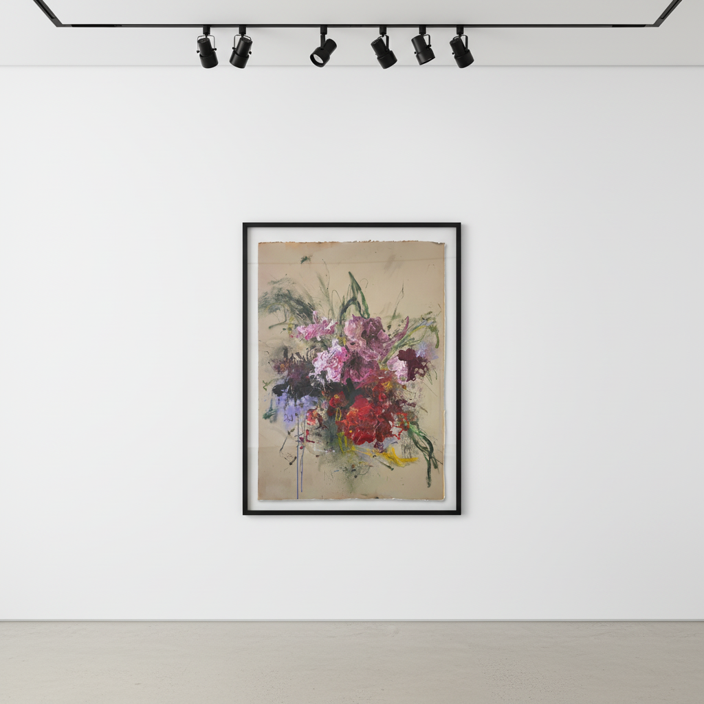 Sage Barnes - Floral Study #4, 2022, Acrylic on 600 lb watercolor paper, deckled edges