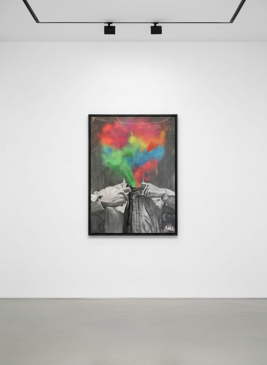 Sage Barnes - The Bigger Picture, 2016, Resin on spray paint