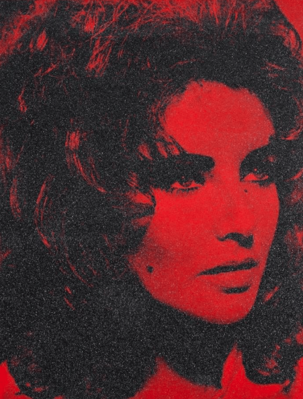 Russell Young - ELIZABETH TAYLOR (FEMME FATALE), 2017, Acrylic and hand-pulled enamel screenprint with diamond dust on lin...