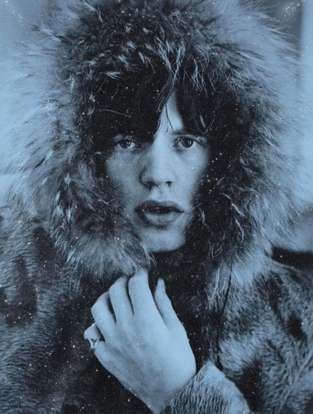 Russell Young - MICK JAGGER (DREAMLAND), 2023, Acrylic and hand-pulled oil based ink screenprint with diamond dust on line...