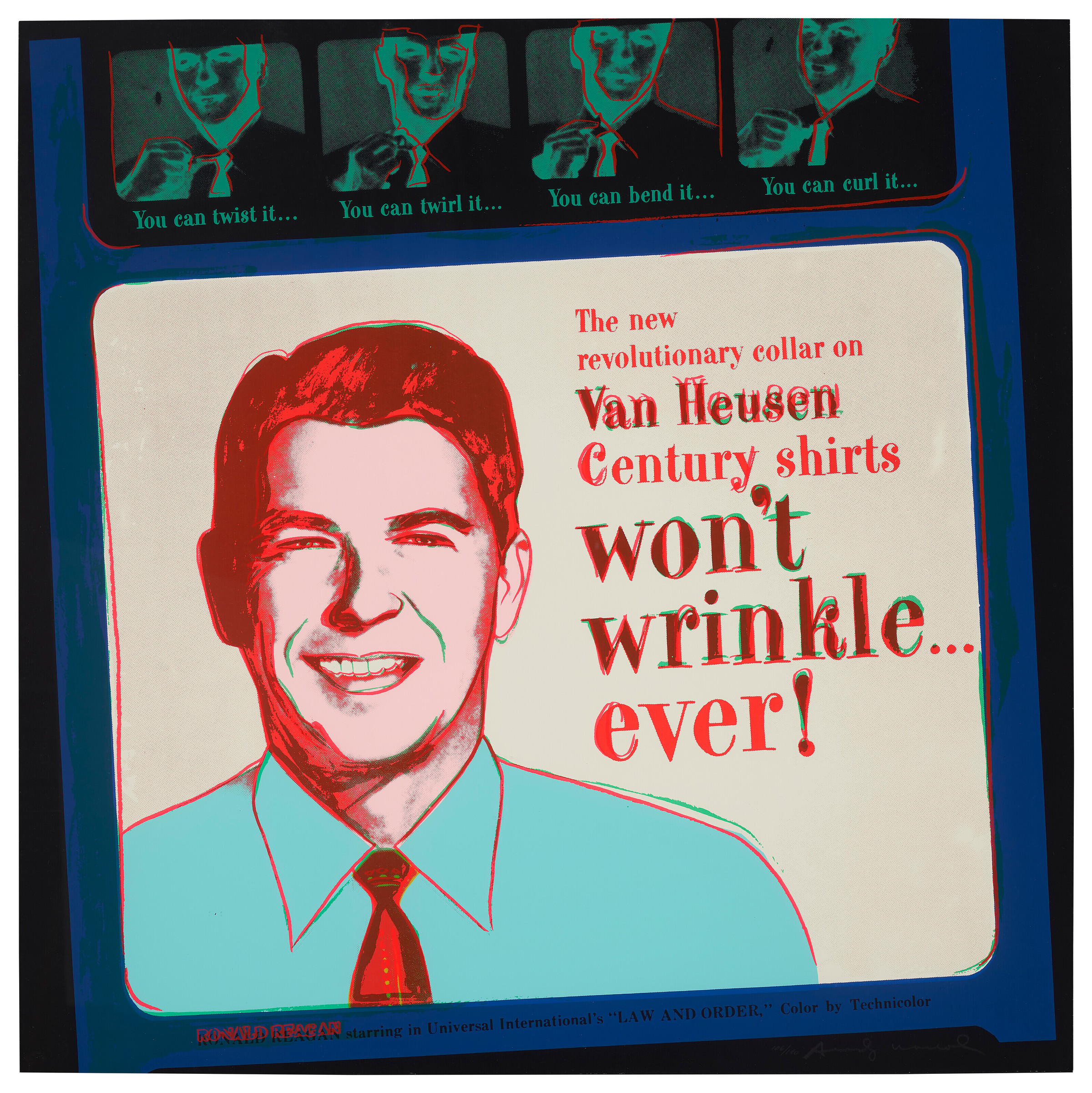 Andy Warhol - Van Heusen Ronald Reagan F.S. II 356, from Ads, 1985, Screen print on Lenox Museum Board