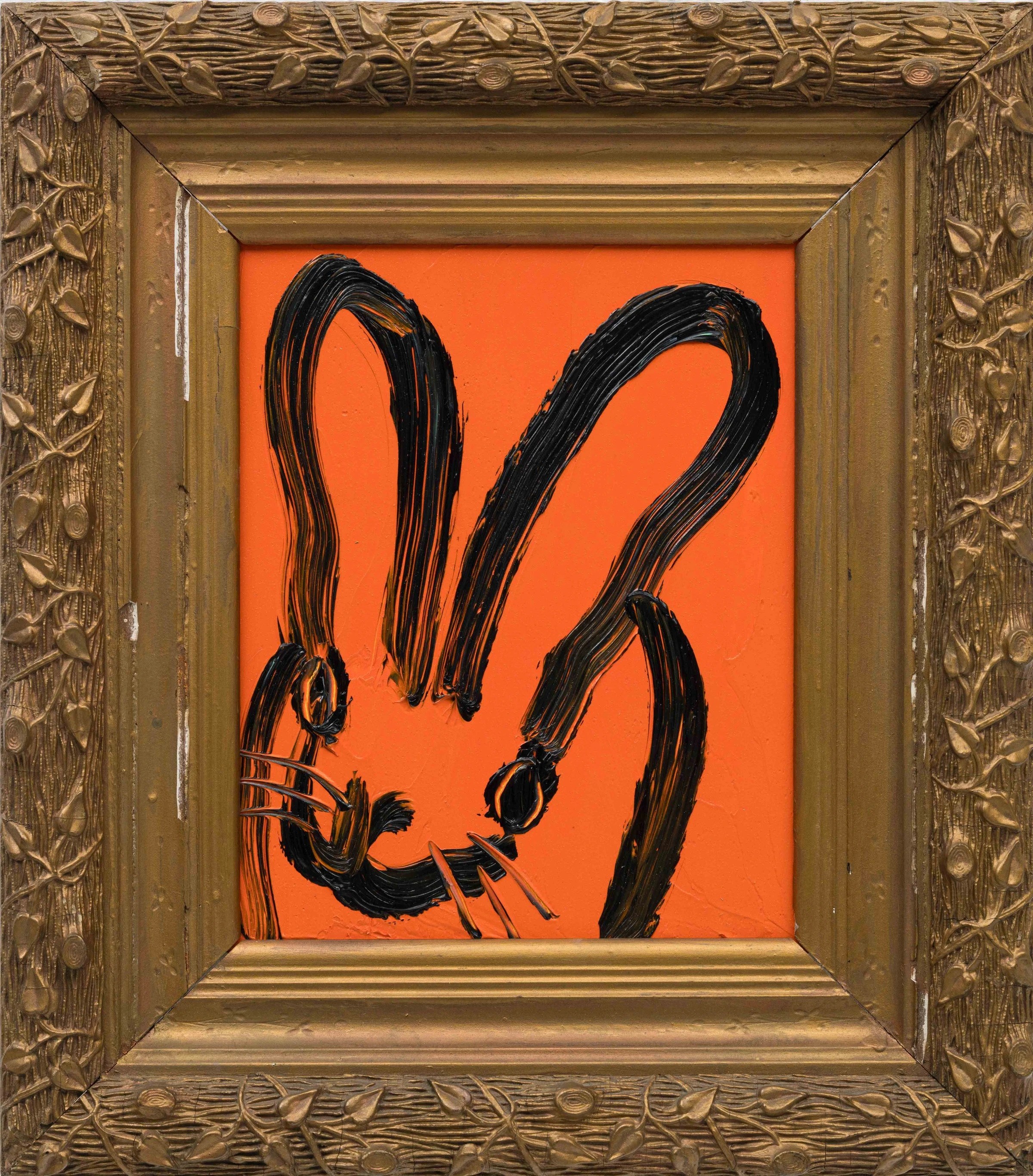 Hunt Slonem - Orange Bunny, 2026, Oil on Wood