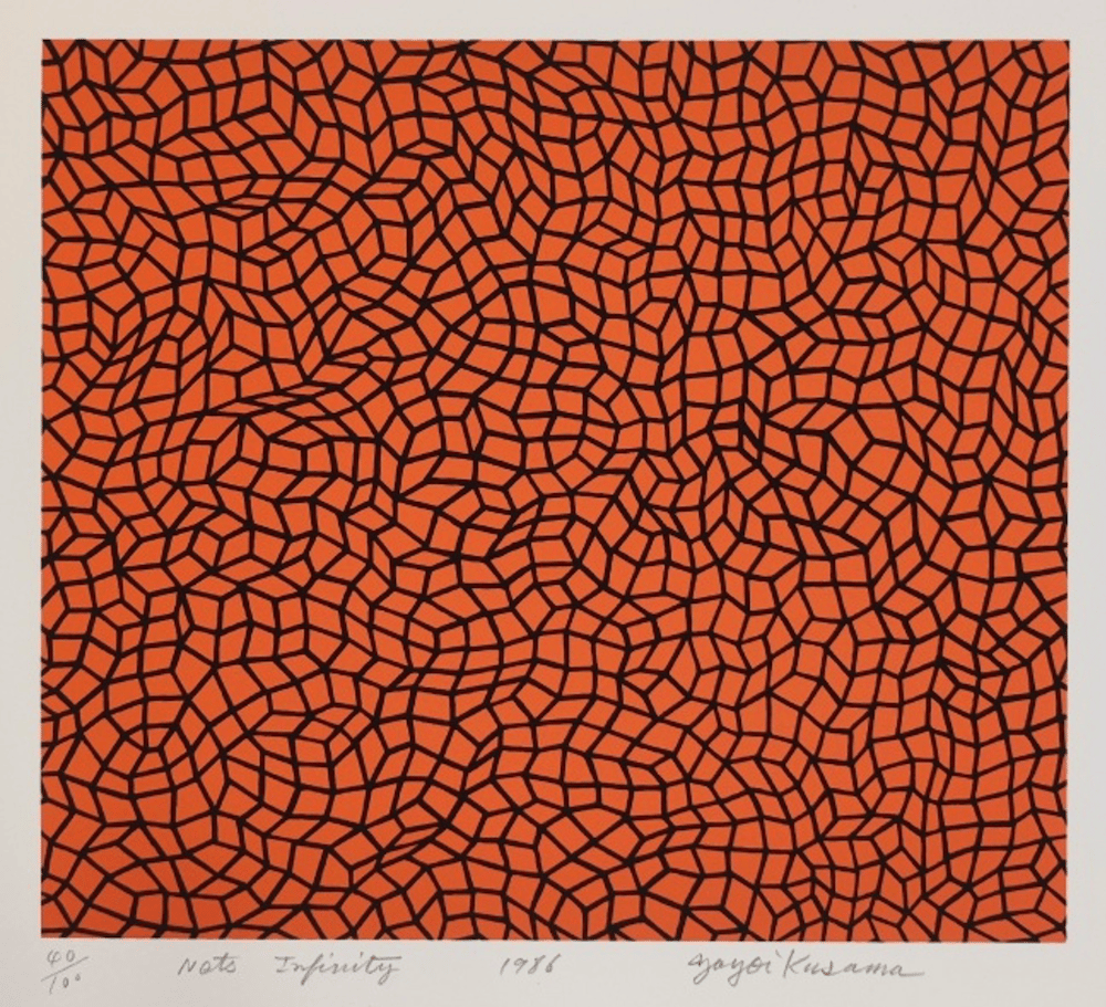 Yayoi Kusama - Infinity Nets (Orange), 1986, Screenprint on Hakou-shi paper