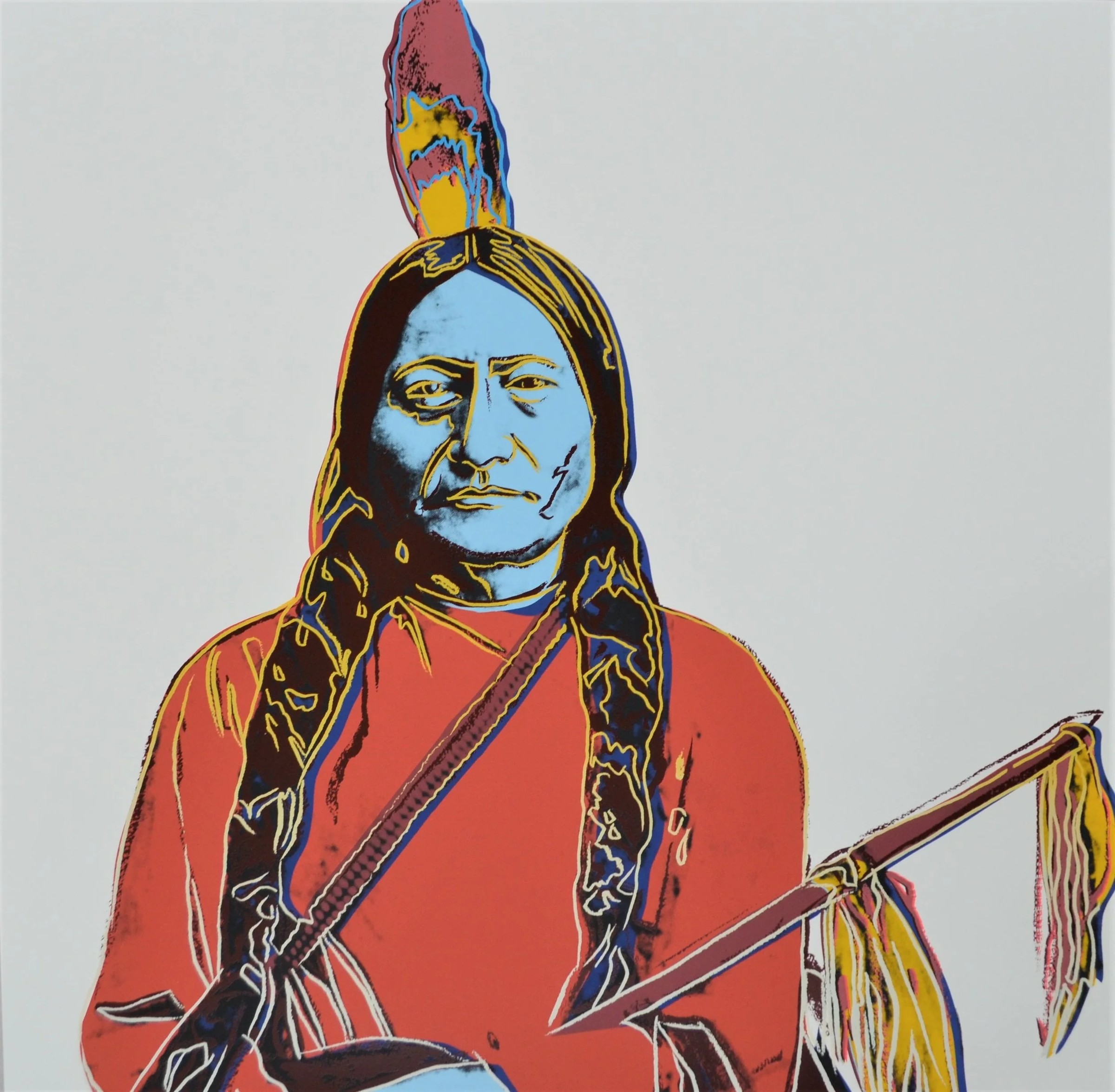 Andy Warhol - Sitting Bull F.S.III A 70 , from Cowboys and Indians, 1986, Screen print on Lenox Museum Board