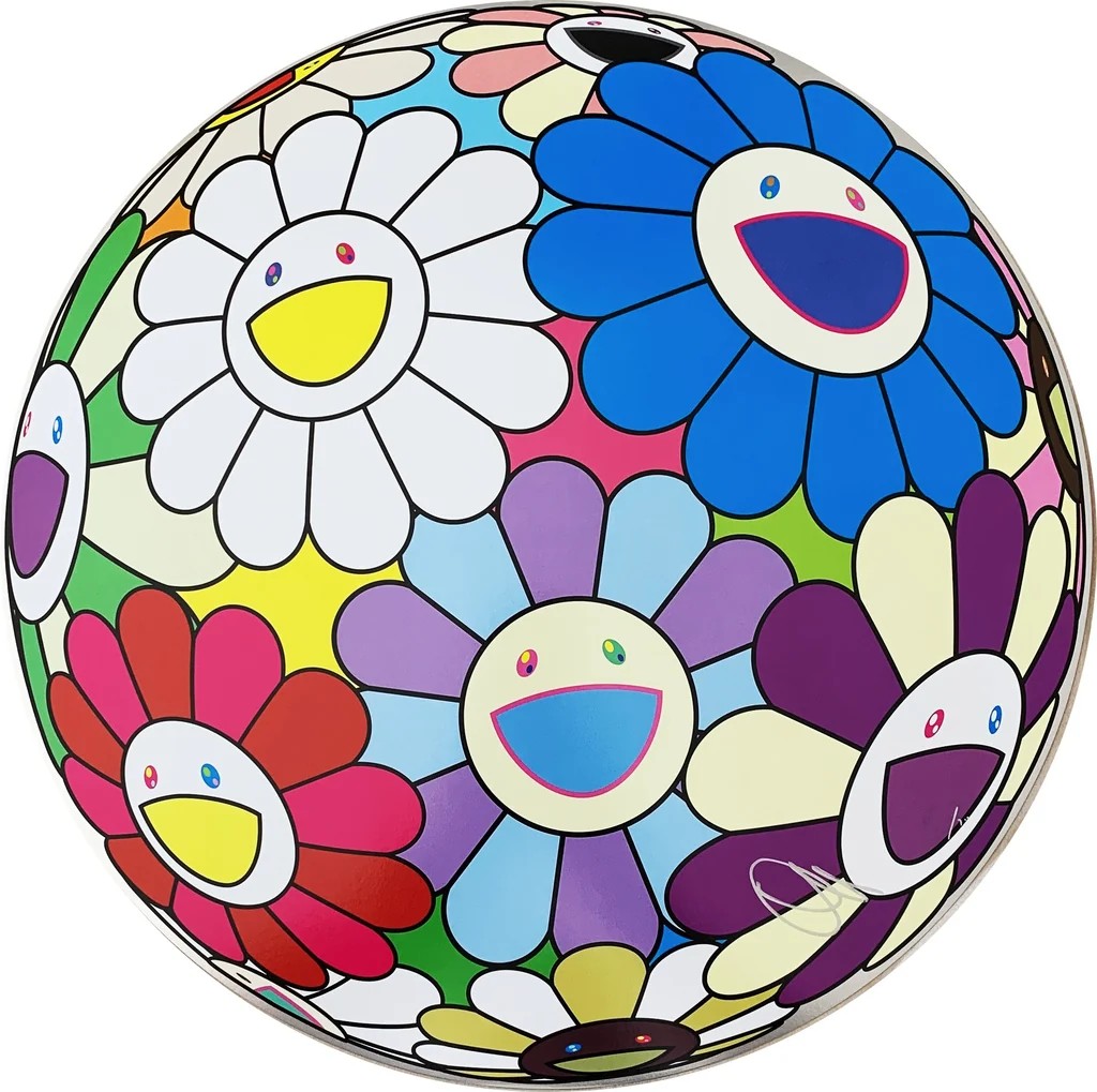 Takashi Murakami - Festival Flower Decoration, 2018, Offset print with silver and high gloss varnishing