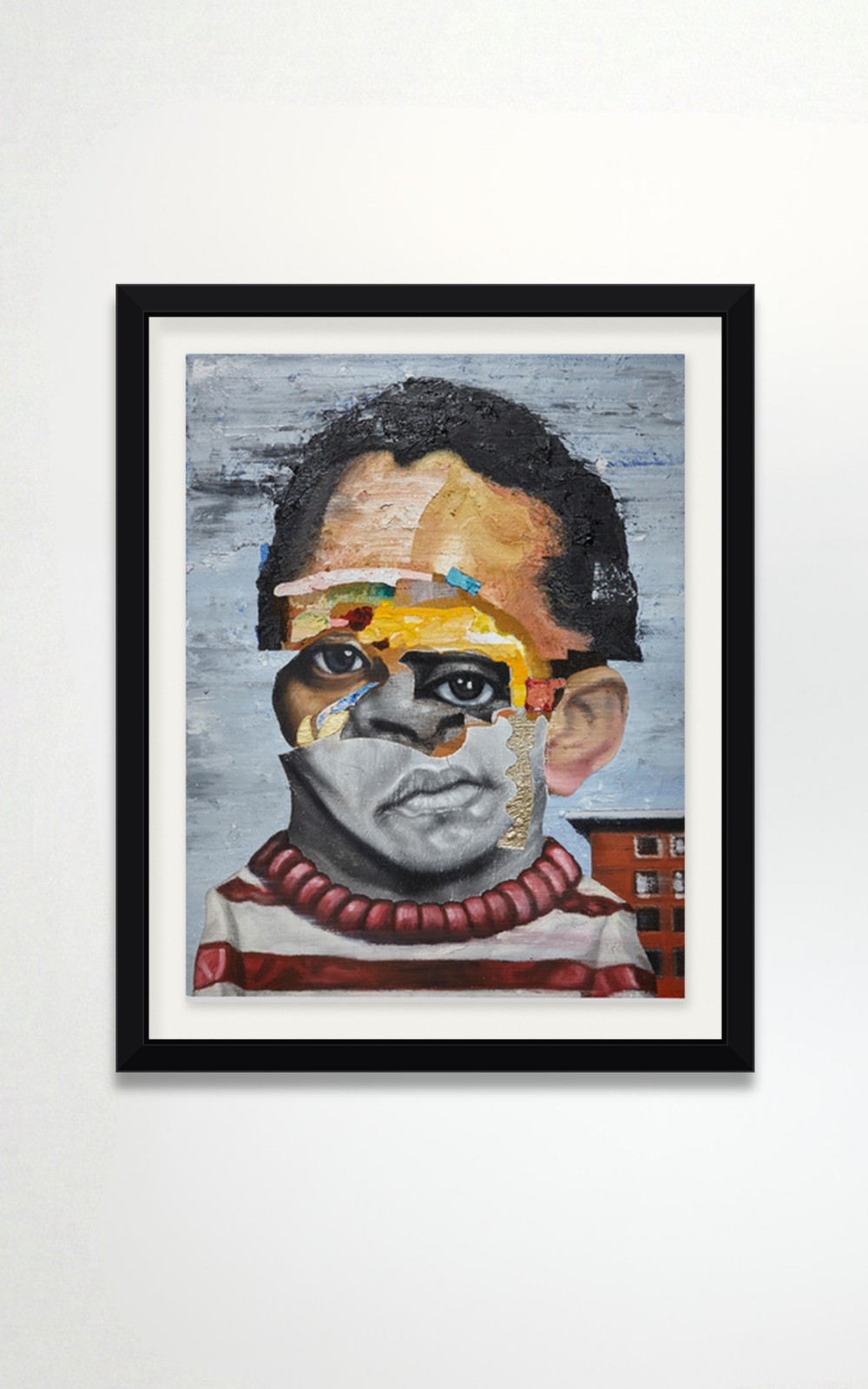 Nathaniel Mary Quinn - It was All A Dream, 2017, Black charcoal, gouache, soft pastel, oil pastel, oil paint, paint stick ...