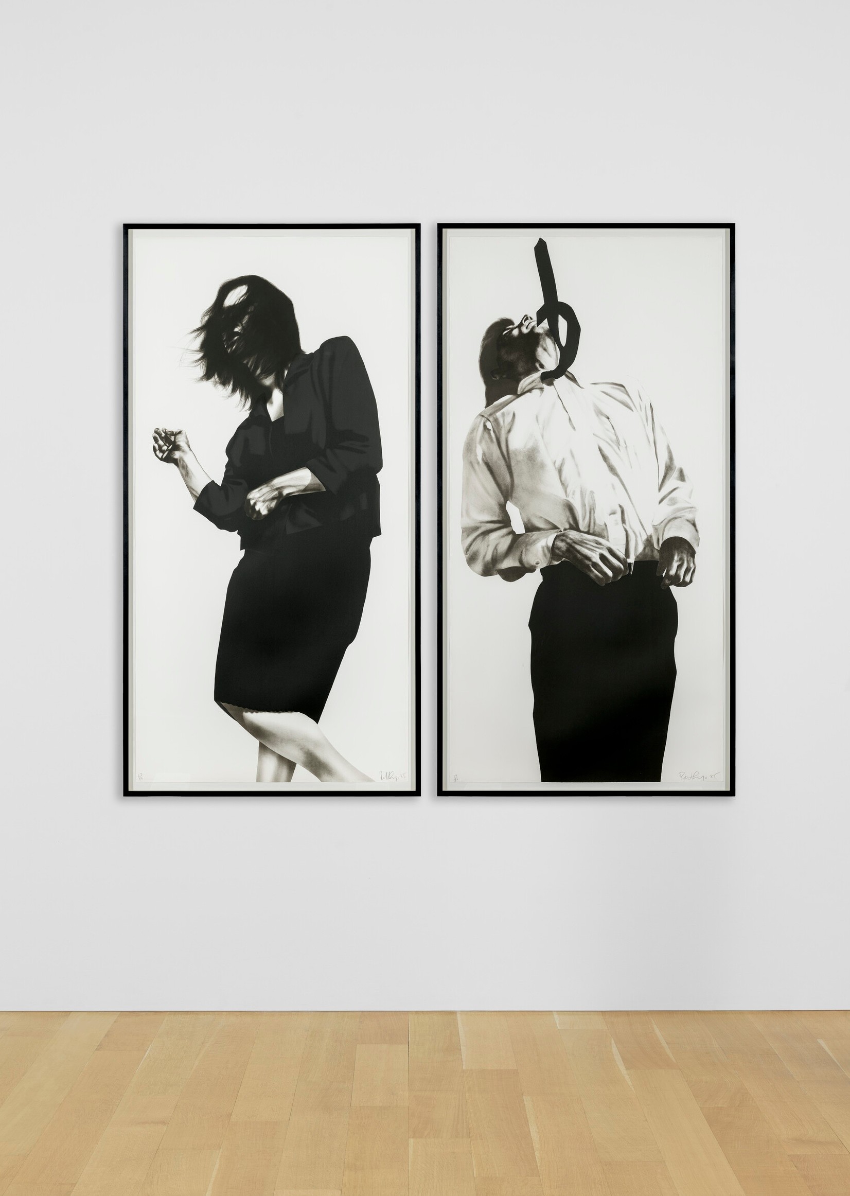 Robert Longo - Gretchen & Eric, from Men in the Cities, 1985, Two lithographs