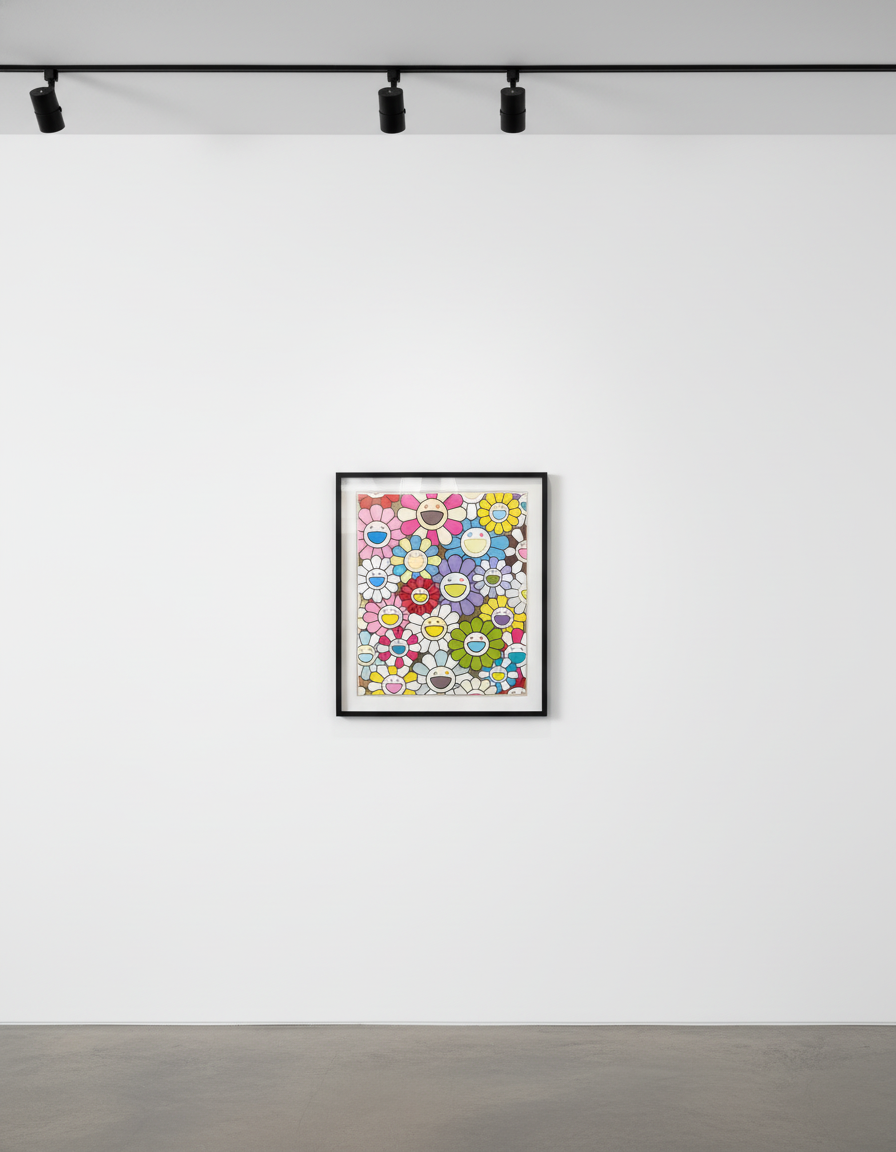 Takashi Murakami - A Little Flower Painting : Yellow, White and Purple Flowers, 2017, Silkscreen