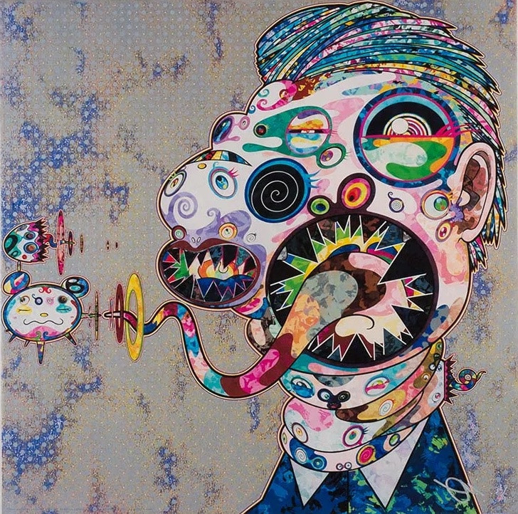 Takashi Murakami - An Homage to Francis Bacon (Study for Head of George Dyer, Moire), 2016, Offset lithograph