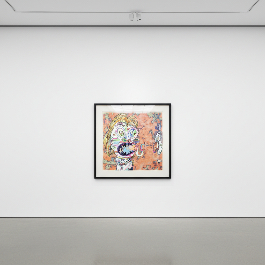 Takashi Murakami - An Homage to Francis Bacon (Study for Head of Isabel Rawsthorne, Moire), 2016, Offset lithograph with c...