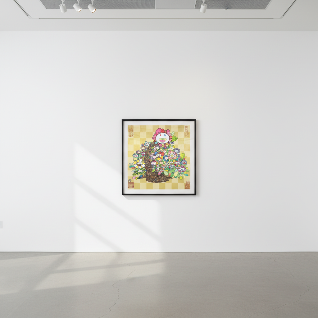 Takashi Murakami - Bouquet in a Basket, 2020, Offset Lithograph
