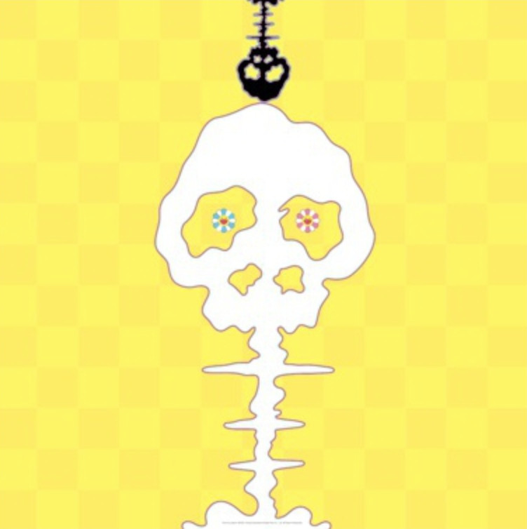Takashi Murakami - Dokuro Yellow, 2000, Four color offset print , gold cold foil