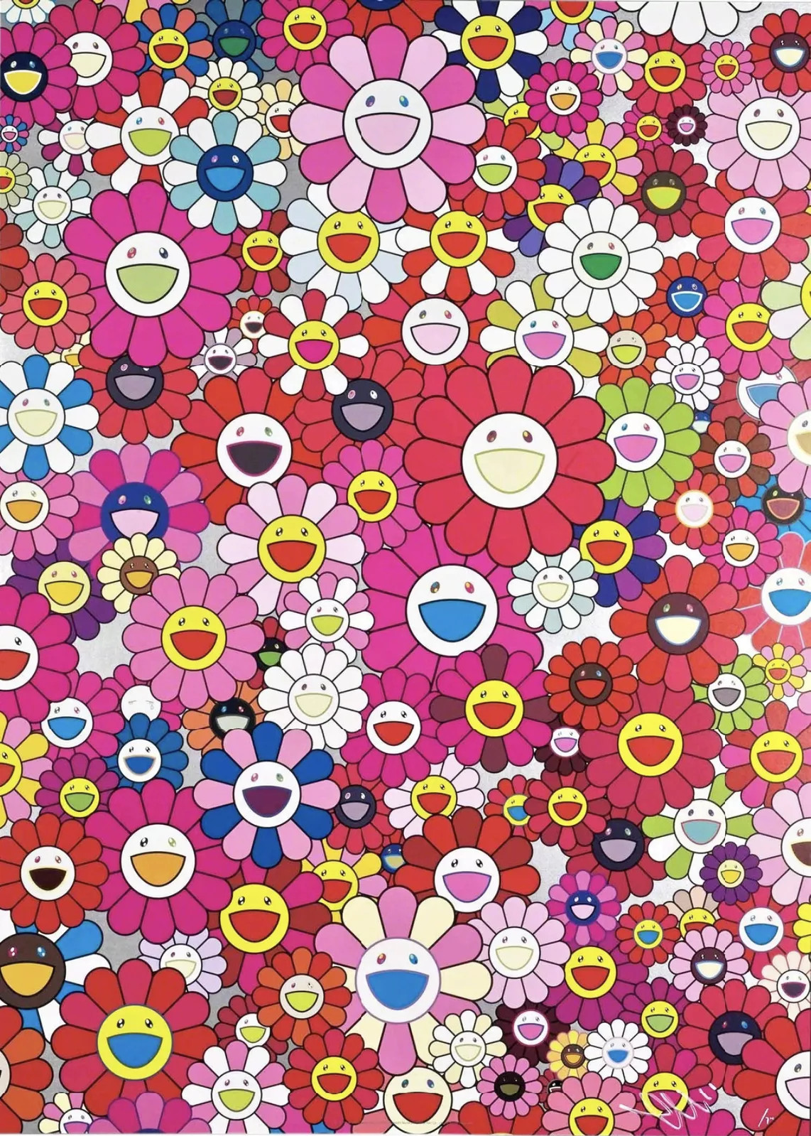 Takashi Murakami - Homage to Monopink 1960 D, 2011, 4c offset print + cold stamp