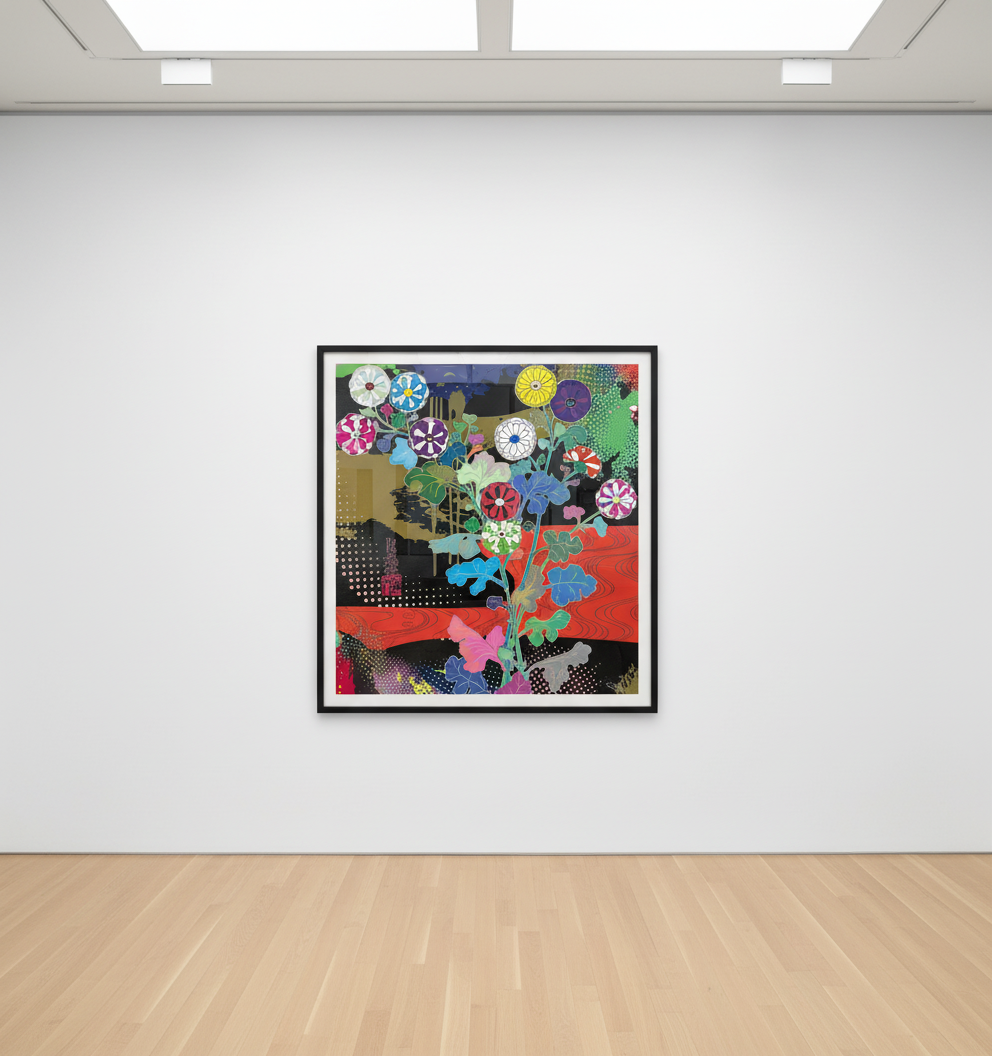 Takashi Murakami - Korin, Dark Matter, 2015, Offset lithograph in colors with cold stamp and spot varnishing on smooth wov...