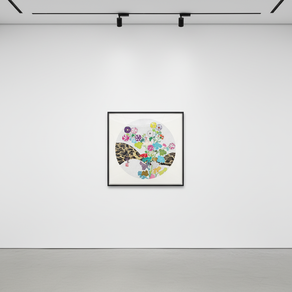 Takashi Murakami - Korin Flowers, 2016, 4c offset w/cold stamp + spot varnishing