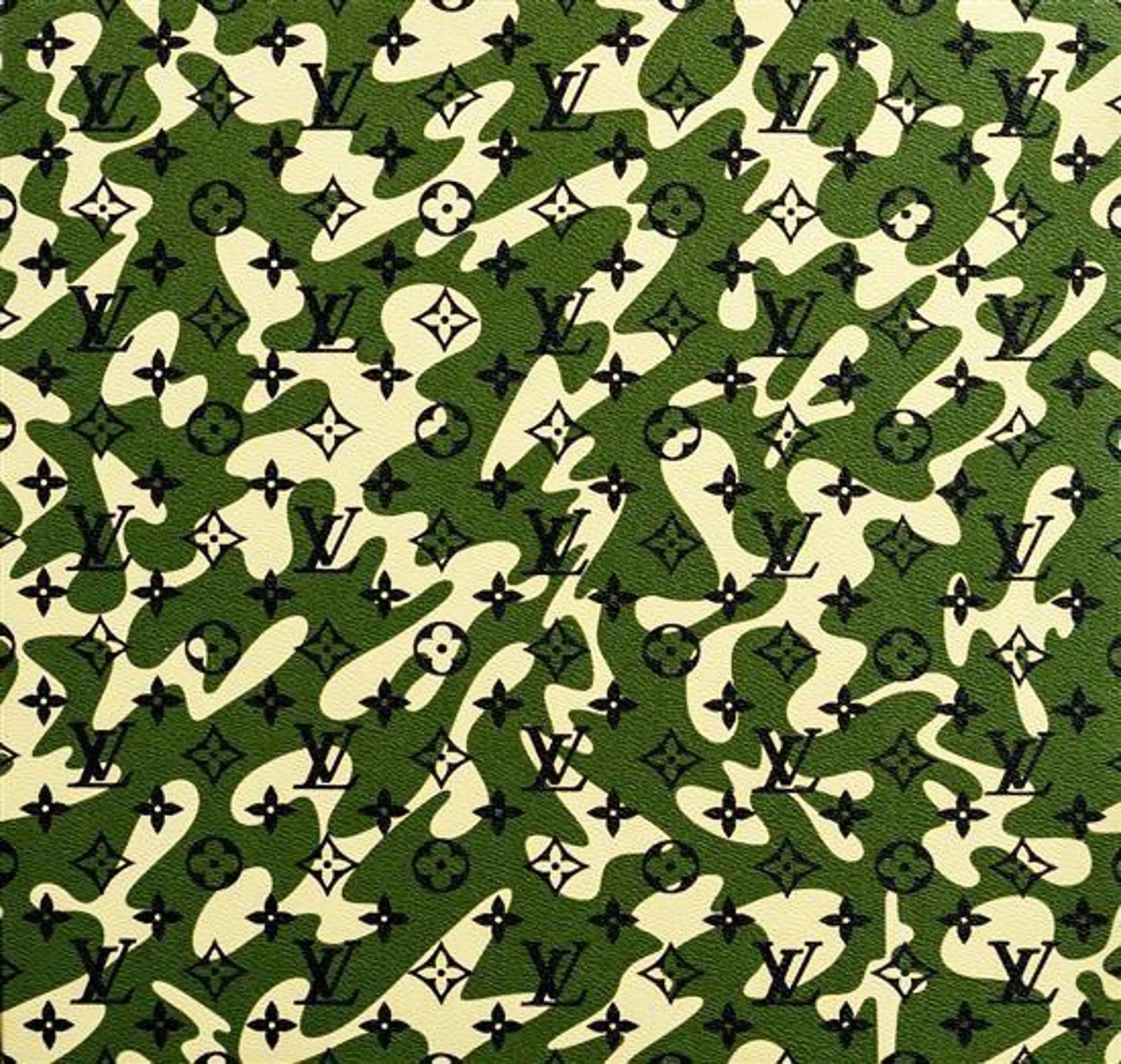 Takashi Murakami - Monogramouflage (green), 2008, Screenprint