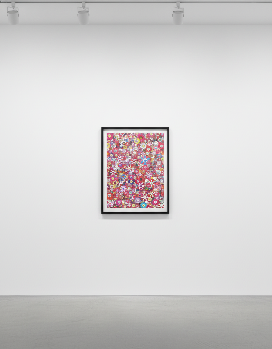Takashi Murakami - Skulls & Flowers Red, 2013, Offset lithograph