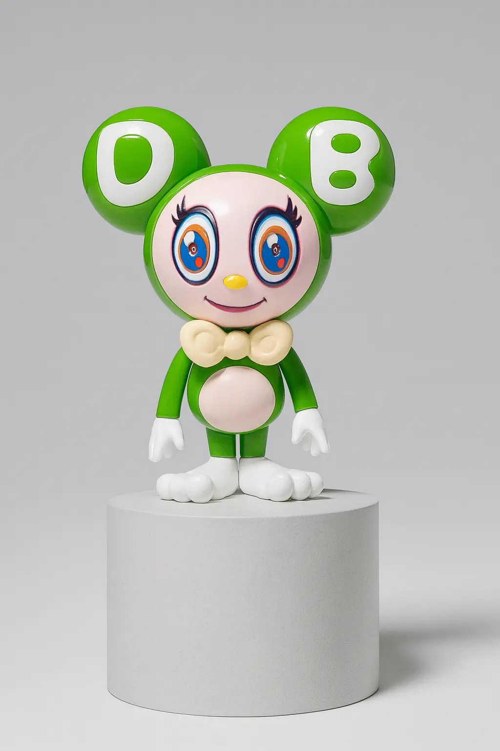Takashi Murakami - Untitled (Green), 2020, FRP, urethane paint, stainless steel, wood