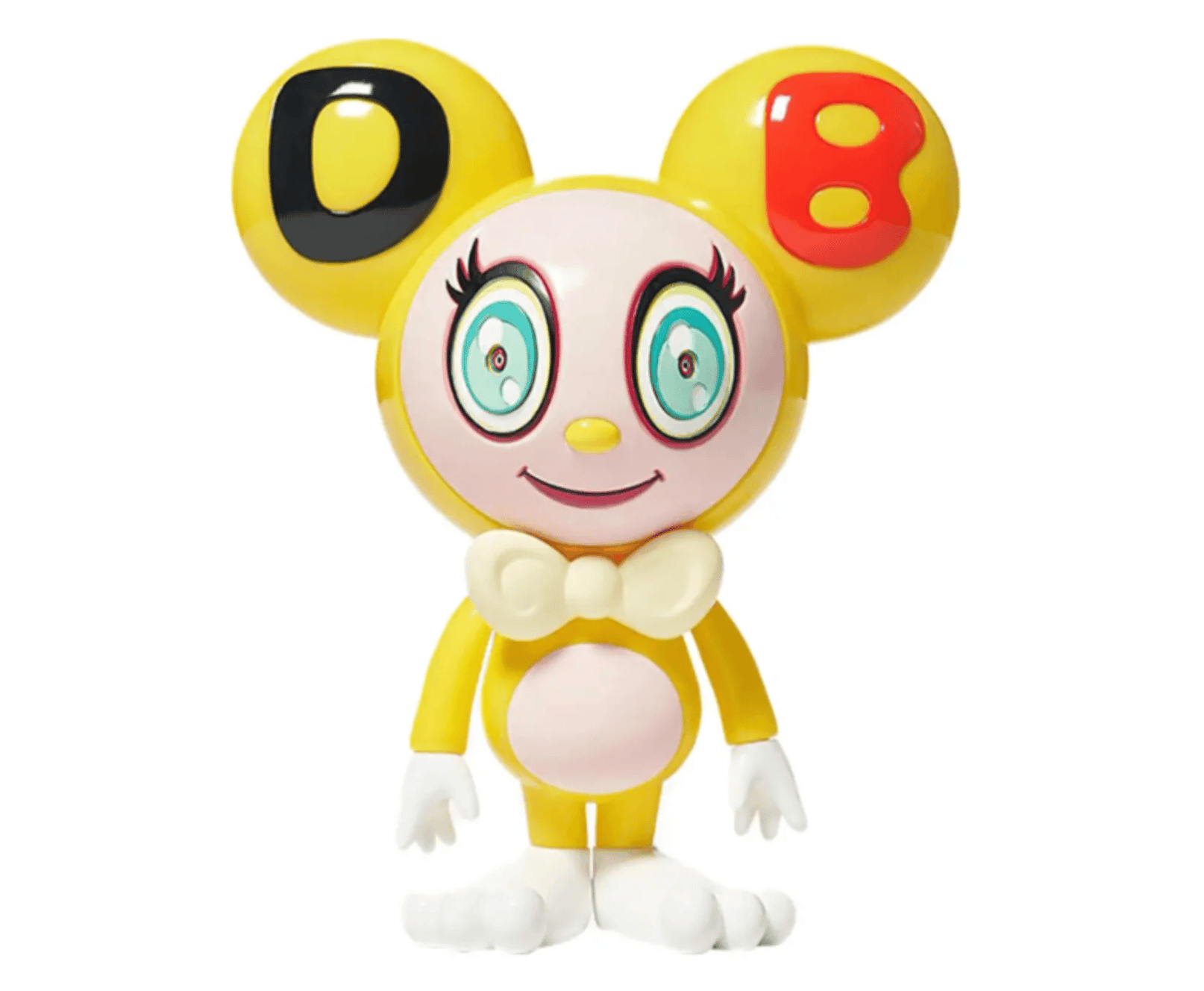 Takashi Murakami - Untitled (Yellow), 2020, FRP, urethane paint, stainless steel, wood