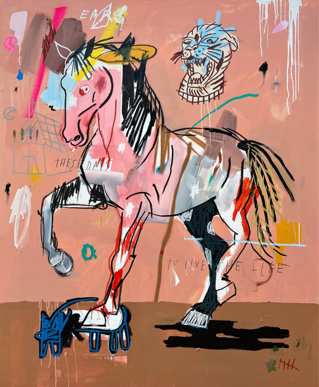 Terry Urban - These Days, 2025, Acrylic, oil, pastel, aerosol, and ink on canvas