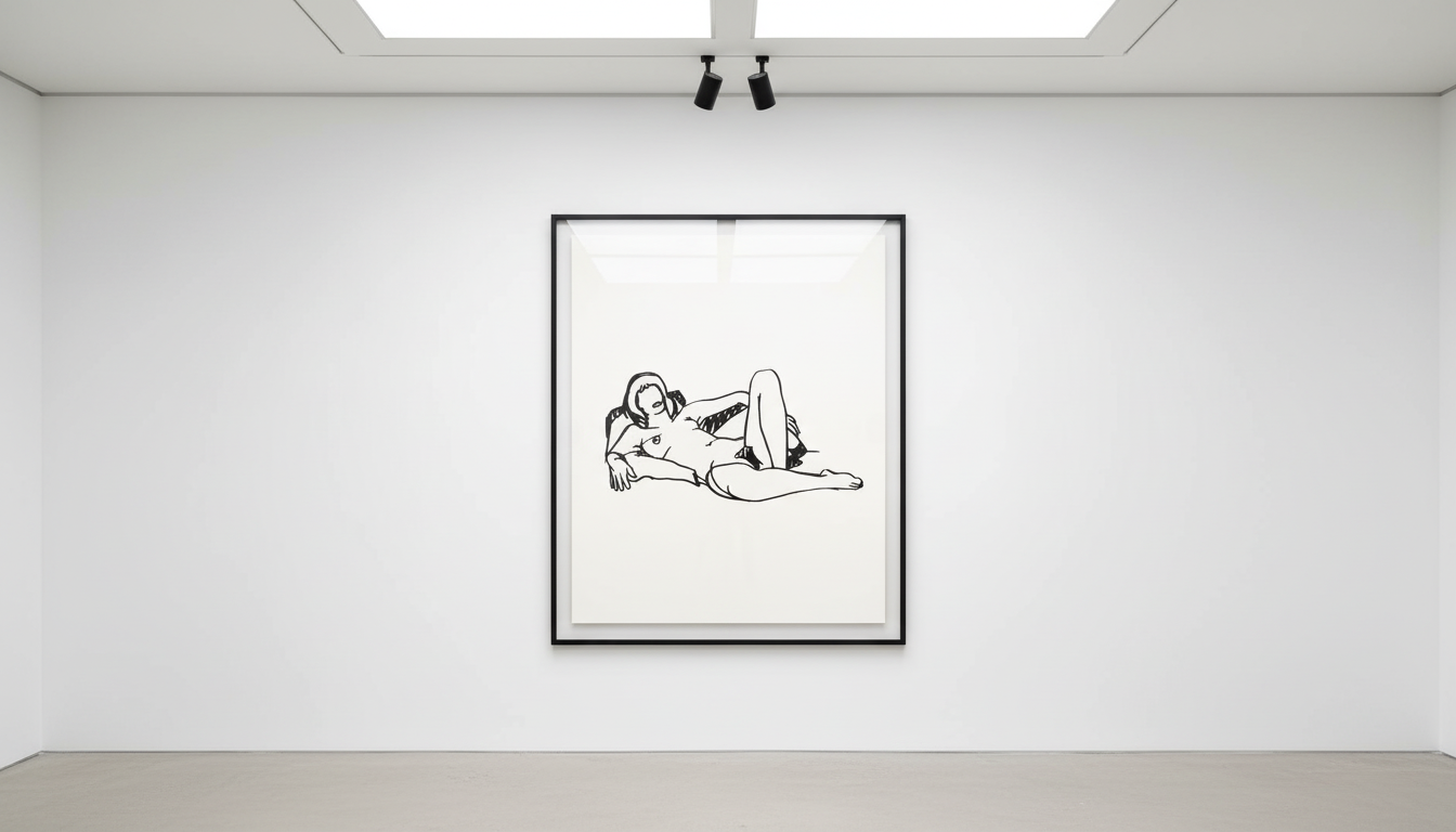 Tom Wesselman - Monica Lying On Blanket Black, 1988, Enamel on cut out steel
