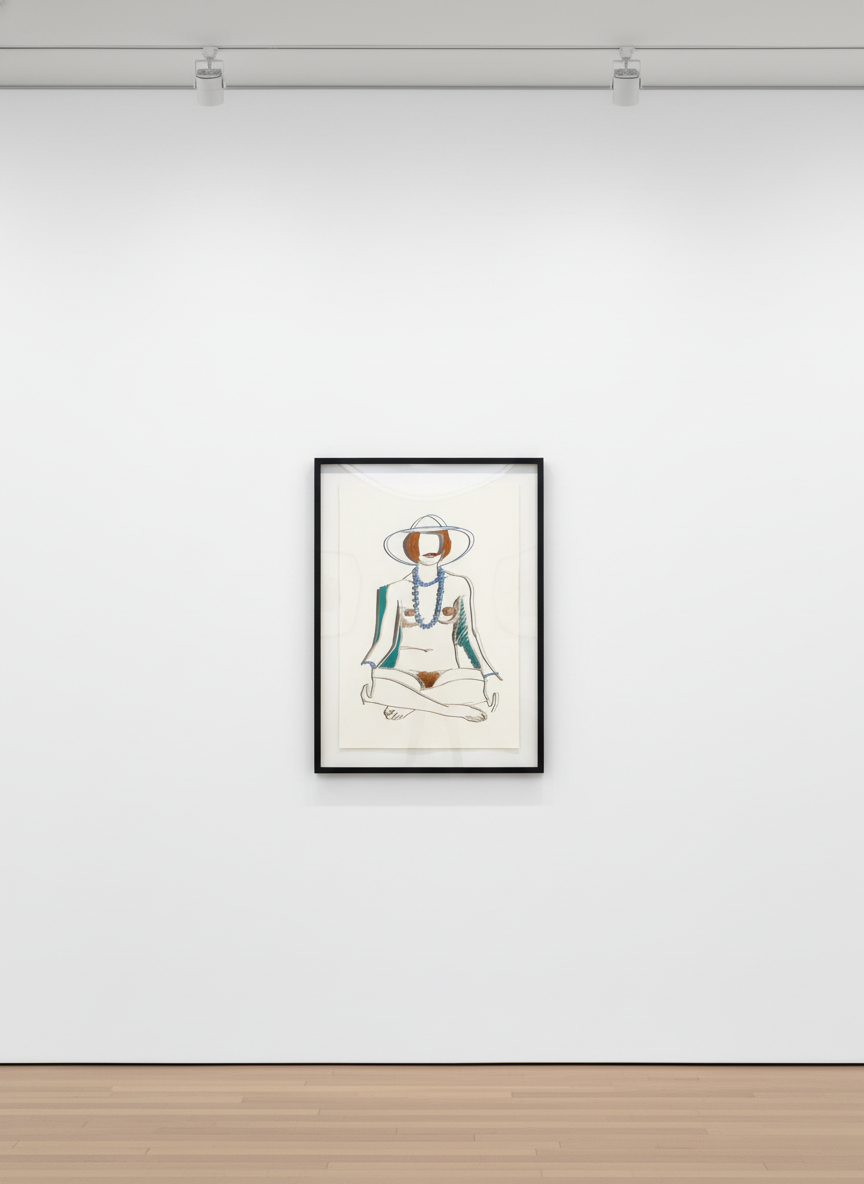 Tom Wesselman - Monica Sitting Cross Legged With Beads, 1985-2004, Alkyd on cut out steel