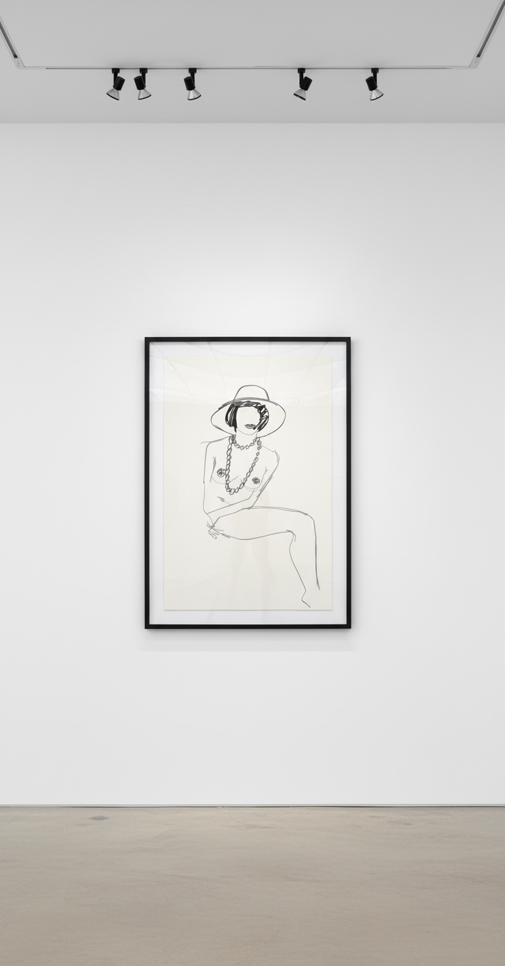 Tom Wesselman - Partial Monica with Hat and Beads, 1989, Enamel on laser-cut steel