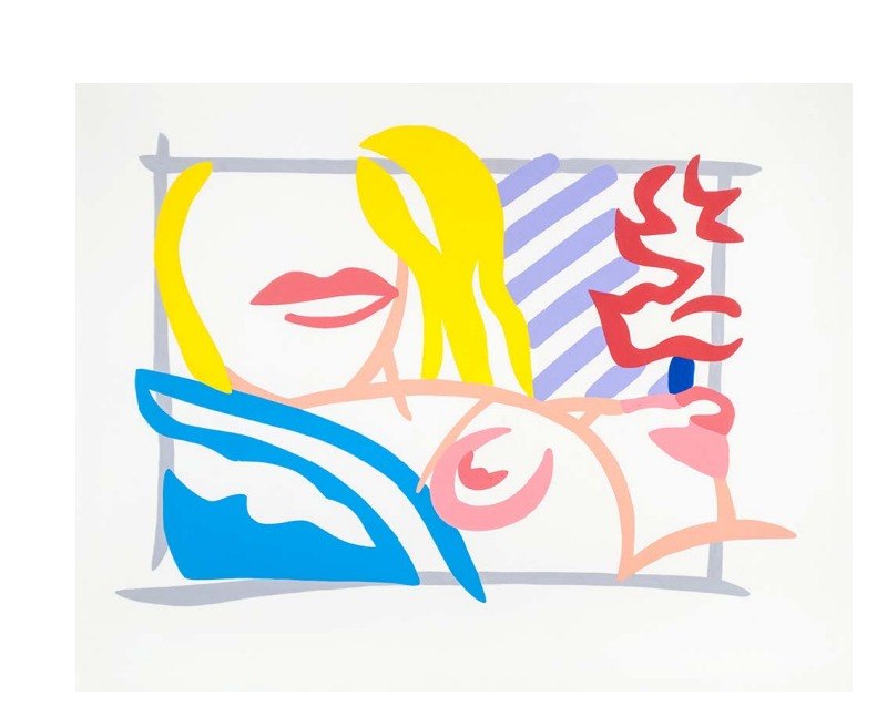 Tom Wesselmann - Study for Bedroom Blonde with Lavender Wallpaper, 1985, Color pencil and liquitex on Ragboard