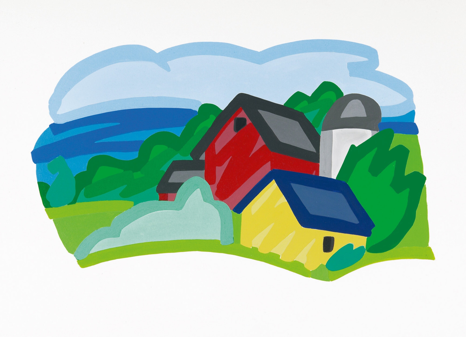 Tom Wesselmann - House and Barn In Distance, 1991, Silkscreen