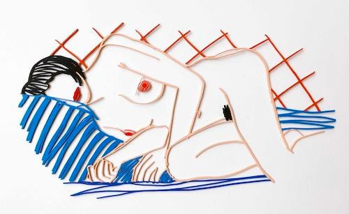 Tom Wesselmann - Monica Asleep On Blanket, 1985-2004, Alkyd oil on cut-out steel