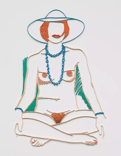 Tom Wesselmann - Monica Cross Legged With Beads, 1985-2004, Alkyd on cut-out steel