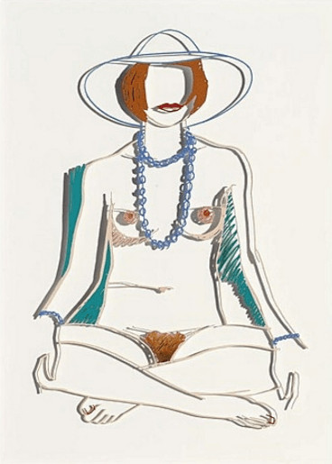 Tom Wesselmann - Monica Sitting Cross Legged With Beads, 1985-2004, Alkyd on cut out steel