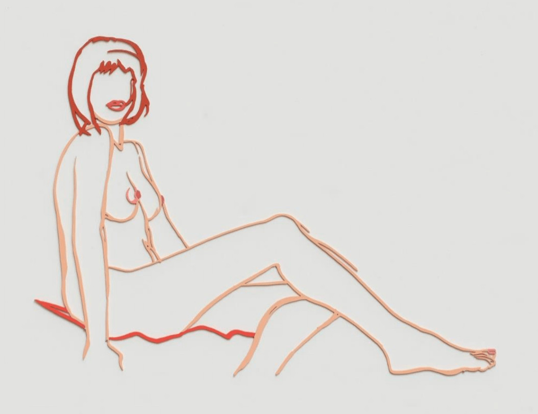 Tom Wesselman - Monica Sitting One Leg On The Other, 1985-94, Alkyd on cut-out steel