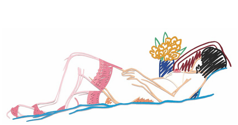 Tom Wesselmann - Nude With Bouquet and Stocking Variation #7, 1985, Enamel on laser-cut steel